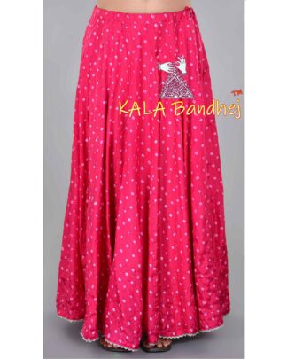 Pink Bandhani Kali Skirt Lehenga Explore