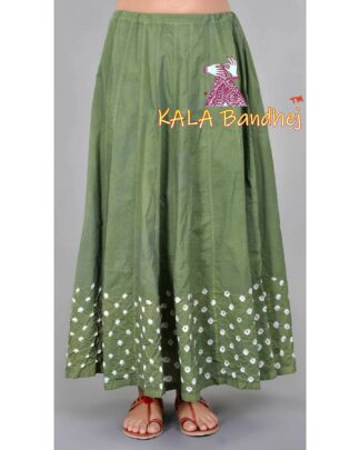 Mehndi Green Bandhani Kali Skirt Lehenga Explore