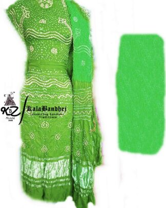 Jambli-RaniMegenta GajiSilk Bandhani DressMaterial Dress Materials
