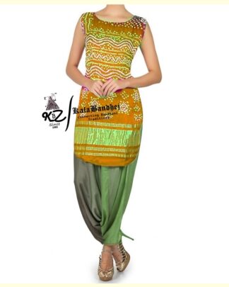 Rust Gaji Silk Patiala Suit Dress Materials