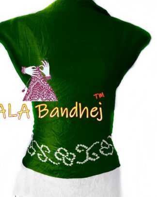 Green Gaji Silk Bandhani Blouse Bandhani Blouse