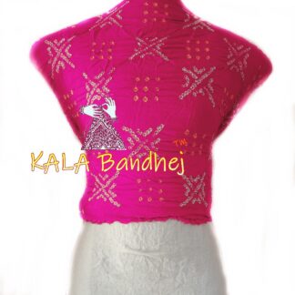 Pink Georgette Designer Bandhani Blouse
