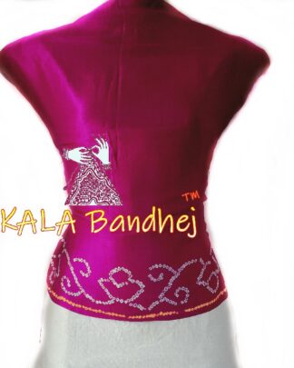 Rani Pink Gaji Silk Bandhani Blouse Bandhani Blouse