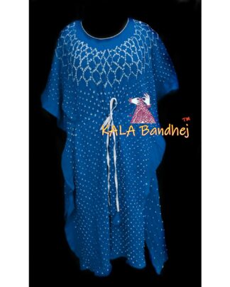 Sky Bandhani Kaftan In Modal Silk Explore