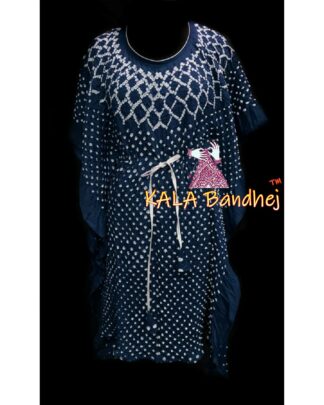 T Blue Bandhani Kaftan In Modal Silk Explore