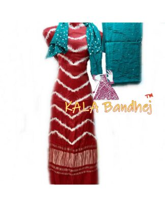 Red Rama Leheriya Bandhani Shibori Dress Material Dress Materials