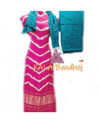 Pink Rama Leheriya Bandhani Shibori Dress Material Dress Materials