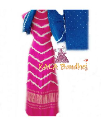 Pink Sky Leheriya Bandhani Shibori Dress Material Dress Materials