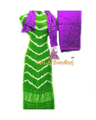 Mehendi Magenta Leheriya Bandhani Shibori Dress Material Dress Materials