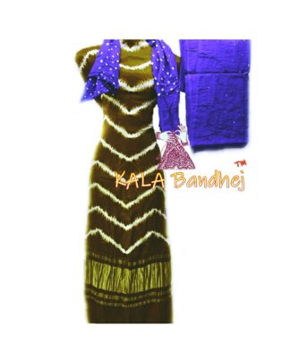 Khaki Jambli Leheriya Bandhani Shibori Dress Material Dress Materials