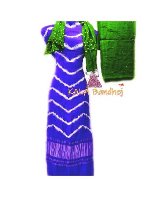 Jambli Green Leheriya Bandhani Shibori Dress Material Dress Materials