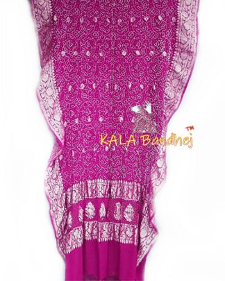 Pink Shikari Bandhani Dupatta Pure Georgette Silk Designer Banarasi Bandhani Dupatta