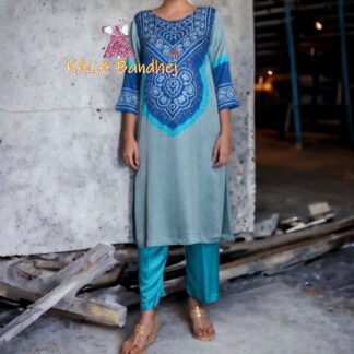 Pink Abha Pure Gaji Silk Bandhani Suit Designer Abha