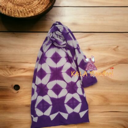 Pure Modal Silk Designer Stole Clamp Dye Shibori 06 Explore