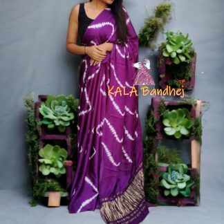 Sky Shibori Leheriya Saree Pure Modal Silk Explore