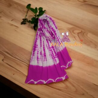 Pure Modal Silk Designer Stole Clamp Dye Shibori 04 Explore