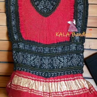 Red Rama Bandhani Gharchola Dress Material Pure GajiSilk Bandhani Dress Material