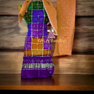 Purple Bandhani Gharchola Dress Material Pure GajiSilk