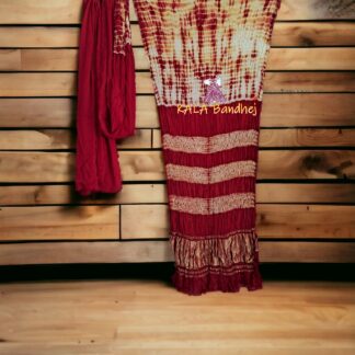 Red Shibori Saree Pure Modal Silk Explore