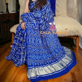 Blue Gharchola Bandhani Saree Pure Gaji Silk