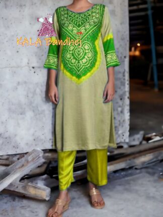 Parrot Abha Pure Gaji Silk Bandhani Suit Designer