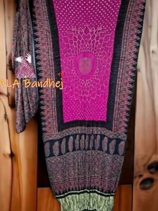 Ajrak Bandhani Gaji Silk Saree 06