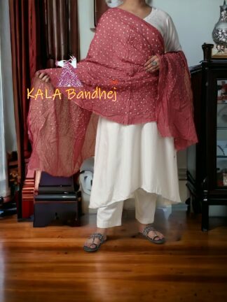 Gajari Bandhani Pure Cotton Dupatta