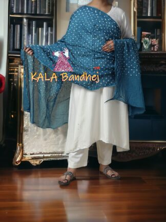 Sky Bandhani Pure Cotton Dupatta