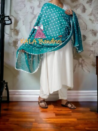 Aqua Bandhani Pure Cotton Dupatta