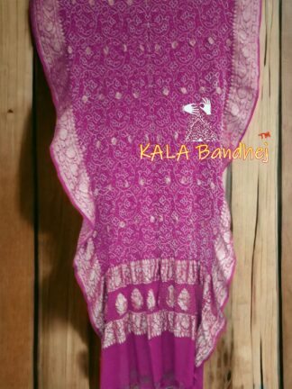 Pink Shikari Bandhani Dupatta Pure Georgette Silk Designer
