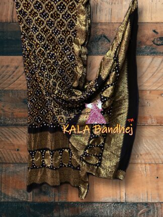 Black Bandhani Banarasi Dupatta Georgette Silk