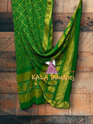 Parrot Bandhani Banarasi Dupatta Georgette Silk