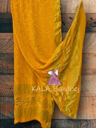 Yellow Bandhani Banarasi Dupatta Georgette Silk