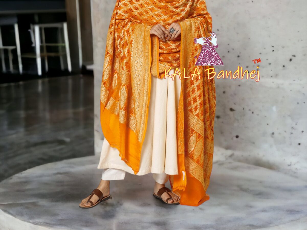 Yellow dress with banarasi shops dupatta