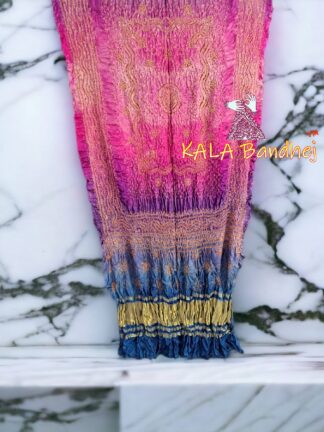 Blue Strawberry Designer Bandhani Dupatta Pure GajiSilk