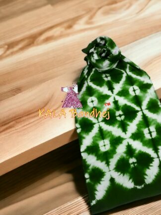 Green Pure Modal Silk Designer Stole Clamp Dye Shibori