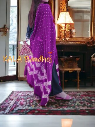 Magenta Bandhani Shibori Dupatta Pure Cotton