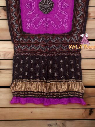 Magenta Black Bridal Ancient Chandrakhani Bandhani Dupatta Pure Gaji Silk