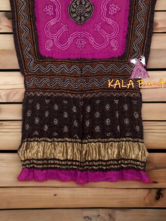 Rani Black Bridal Ancient Chandrakhani Bandhani Dupatta Pure Gaji Silk