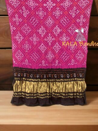 Rani Black Bridal Ancient BavanBarg Bandhani Dupatta Pure GajiSilk