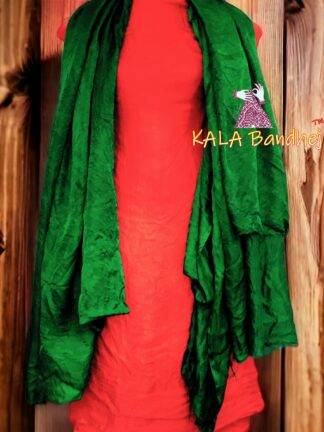 Red Green Plain Dress Material Pure Modal Silk