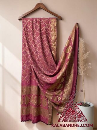 Pink Bandhani Banarasi Dupatta Georgette Silk