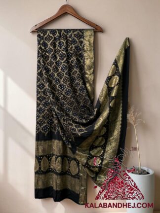Black Bandhani Banarasi Dupatta Georgette Silk