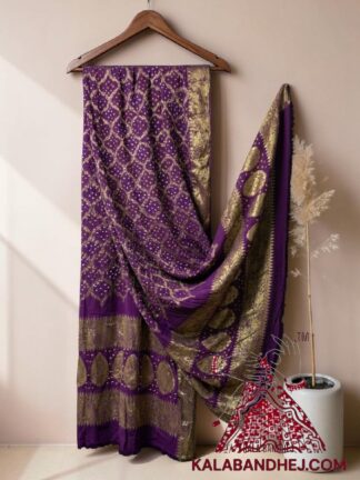 Magenta Bandhani Banarasi Dupatta Georgette Silk