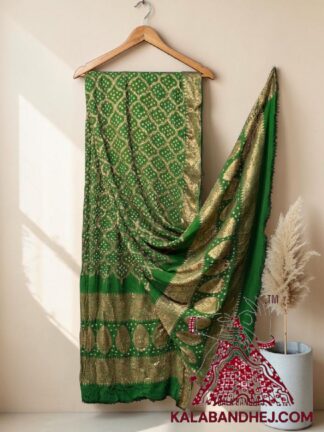 Parrot Bandhani Banarasi Dupatta Georgette Silk