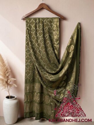 Mehendi Bandhani Banarasi Dupatta Georgette Silk