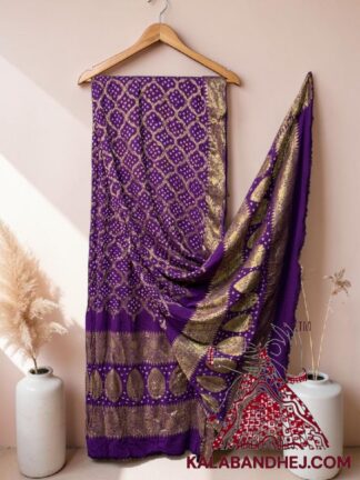Purple Bandhani Banarasi Dupatta Georgette Silk