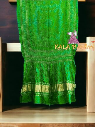 Parrot Bandhani Dupatta Pure GajiSilk Chandrakhani