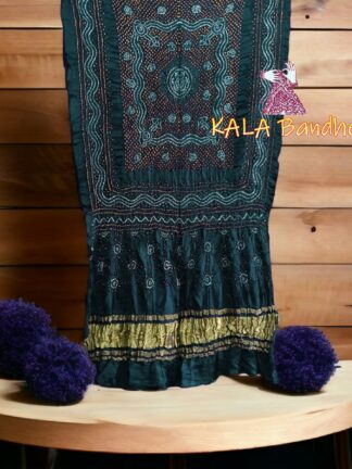 Morpitch Bandhani Dupatta Pure GajiSilk Chandrakhani