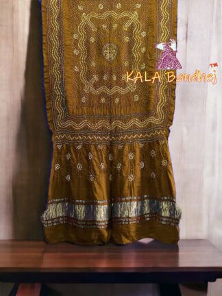 Wood Greek Bandhani Dupatta Pure GajiSilk Chandrakhani